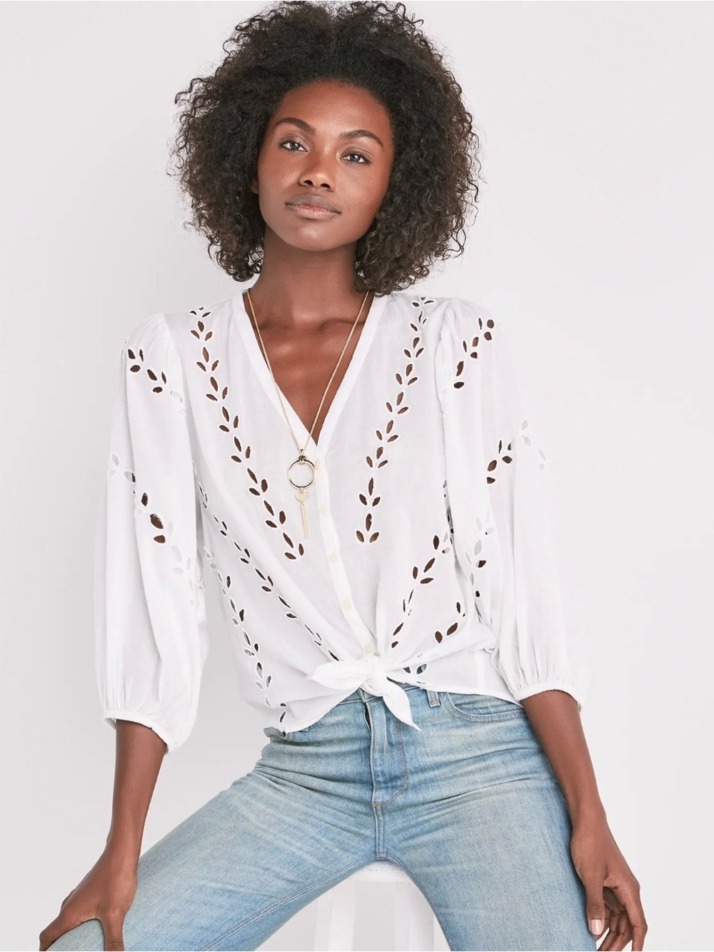 Lucky Brand Eyelet Blouse